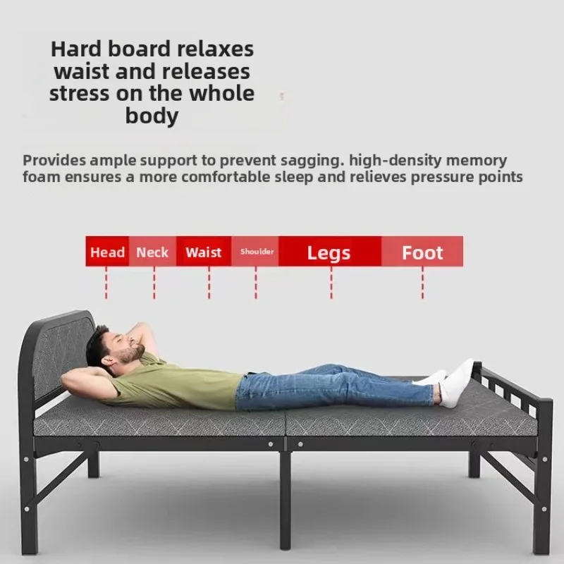 Folding Bed Folding Bed Furniture Space Saver Foldable Single Bed for Apartment Office Napping Durable Iron Frame Easy Set Up