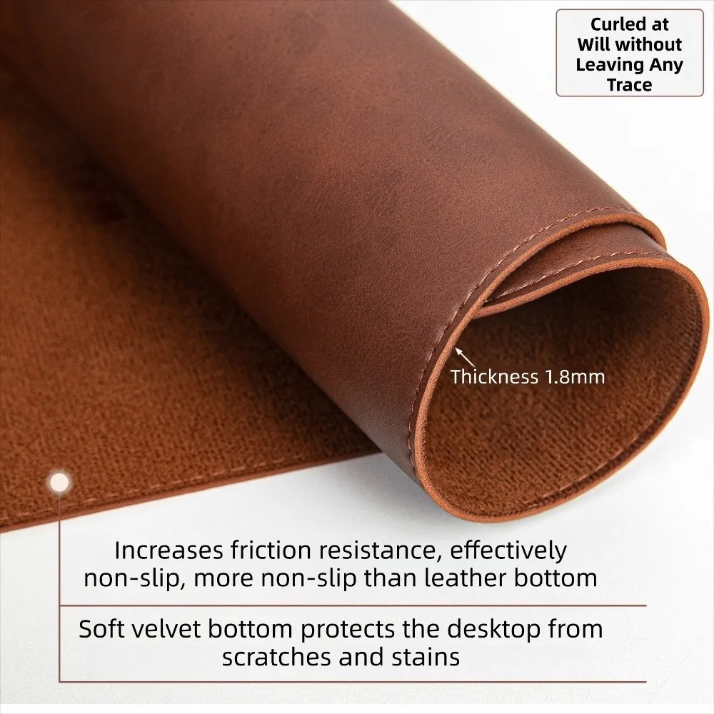

Leather Mouse Pad Non-slip Waterproof Keyboard Mice Mat Extra Large Crazy Horse Pattern Table Protector Home Office