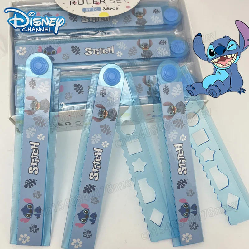 

30cm Disney Stitch Collapsible Ruler Cartoon Cute Figure Stitch Stationery Folding Ruler Students School Supplies Measuring Tool