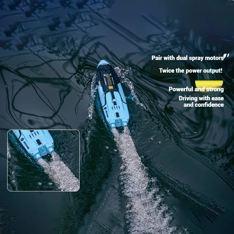 Letnia Nowa Łódź RC Sterowana Pilotem Szybka Motorówka Model Zabawka Wodna Łódź Wiosłowa Podwójna Pompka Wirowy Jet Wyścigowe Zabawki Prezent