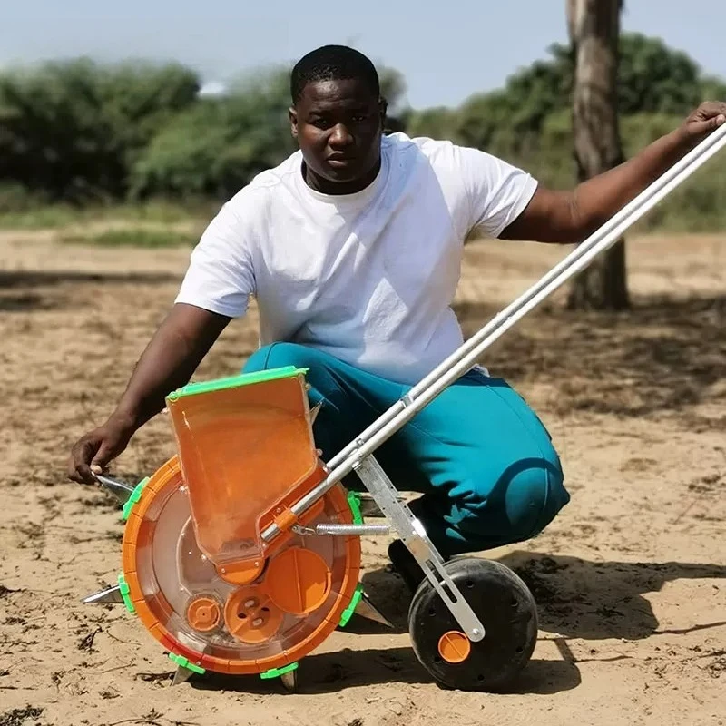 Hand Push Precision Seeder Multifunctional Fertilizing Spot Planter For Corn Peanut Soybean Planting