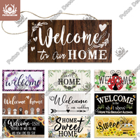 Putuo Decor Welcome Signs Wooden Plaques Sweet Home Wood Plates for Restaurant Home Kitchen Cafe Wall Art Hanging Decoration