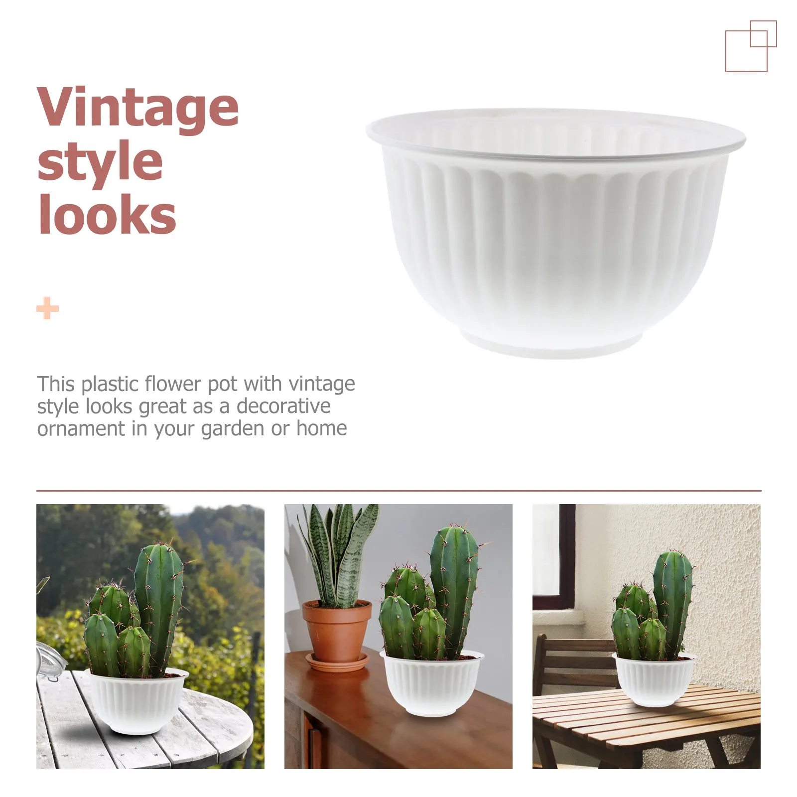 

Large Plastic Flower Pot Vintage Style For Indoor Plants Decorative Planter Garden Home Office Fresh Dried Flowers