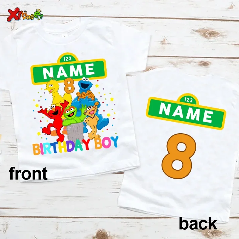 Birthday Shirt Boy TShirt Toddler Baby Kids Clothes Personalized Name Shirts Gift White Custom NAME 2nd Birthday Shirt for Girls