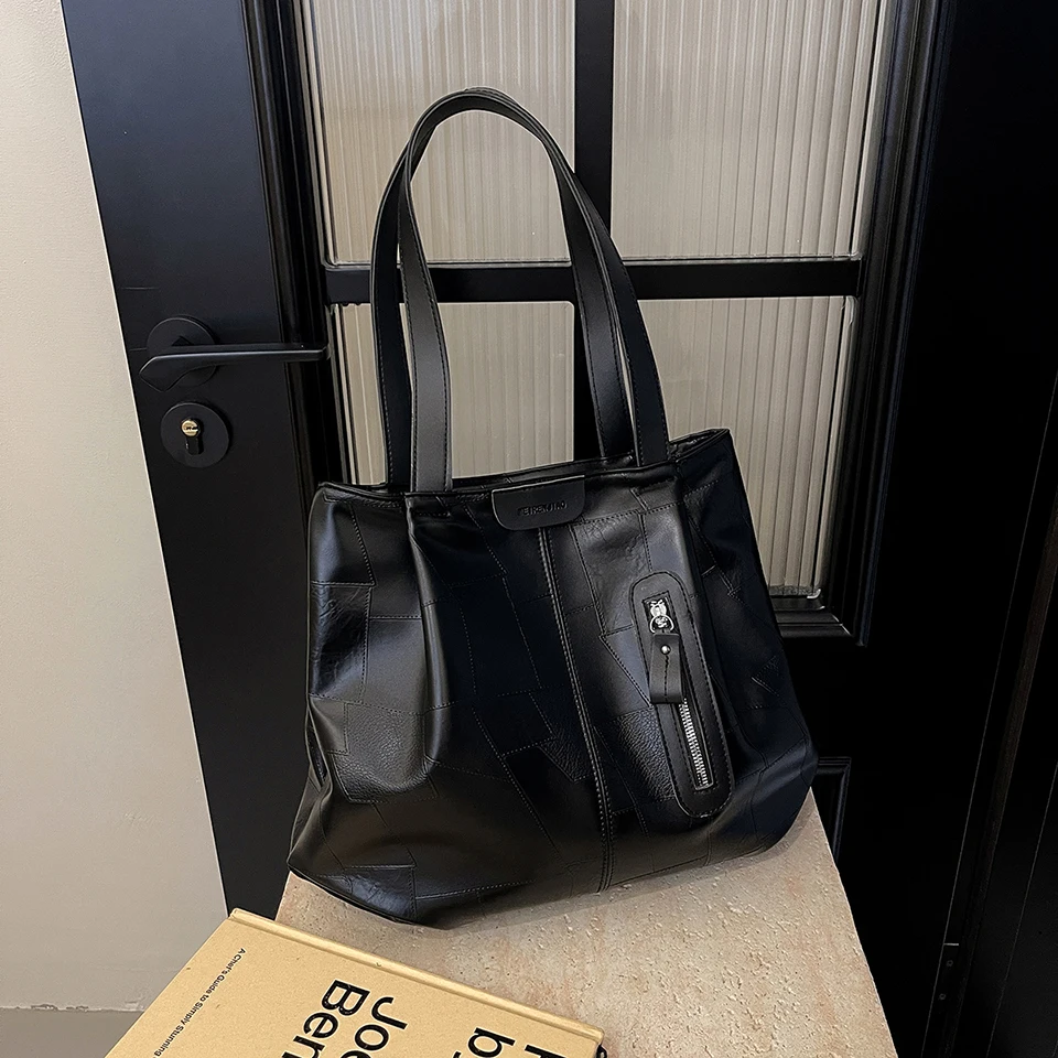 

New PU handbag New large capacity travel shoulder bag high-end quality women's bag Fashion niche leisure handbag women Tote bag