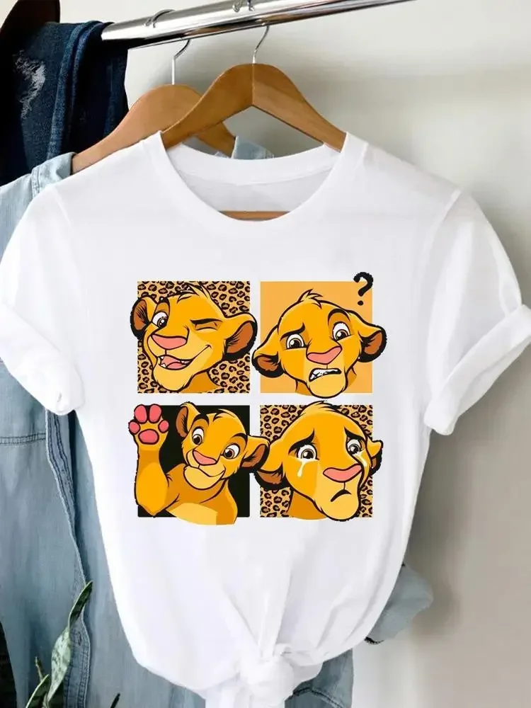 

Fashion Women T-shirt Cute Style Cartoon Lion King Casual Clothing Clothes Tee Female Printed Lady Sweet Graphic T-shirts