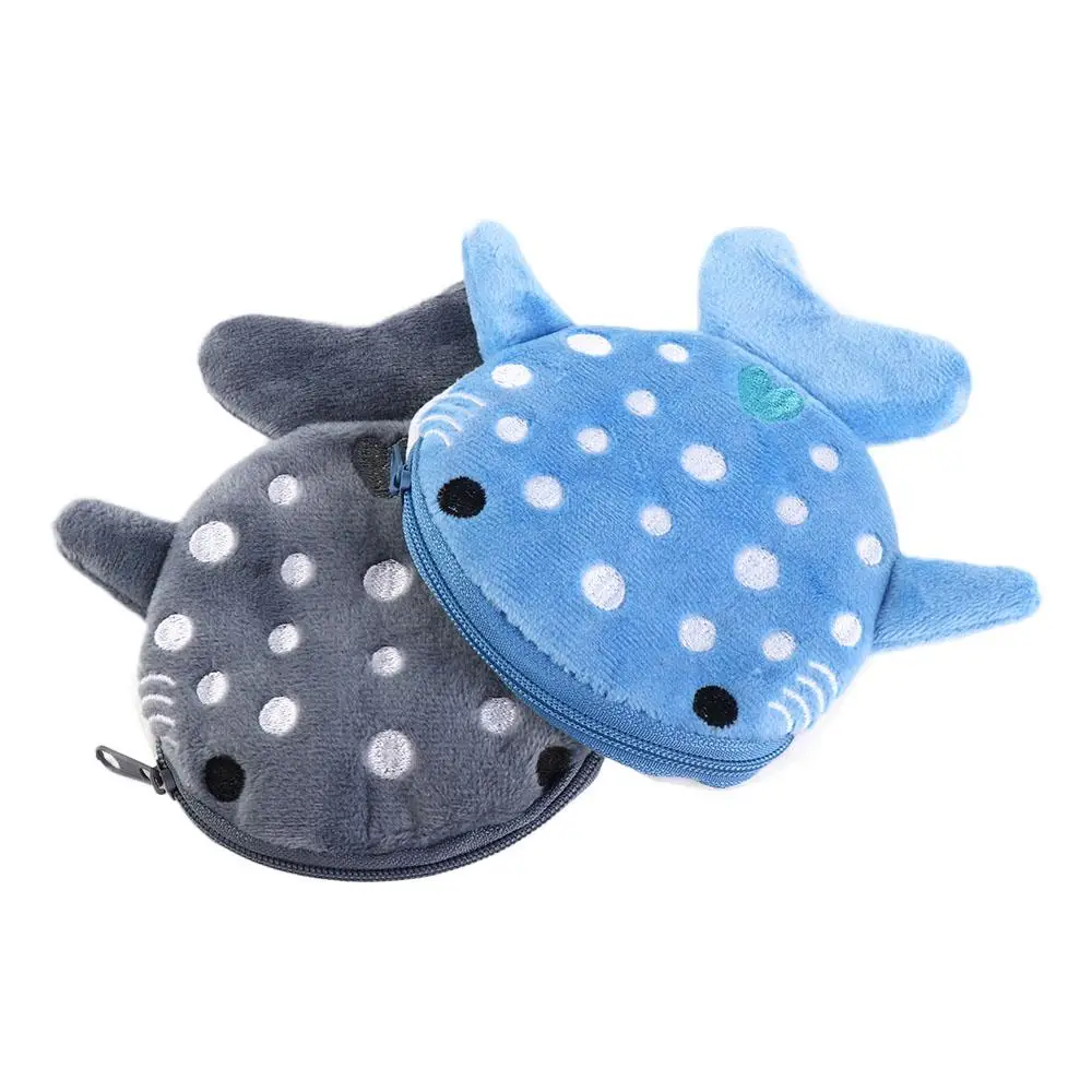 Card Holder Cosmetic Bag Earphone Purse Money Coin Bags Shark Plush Wallet Shark Coin Purse Small Items Bags Women Coin Purse