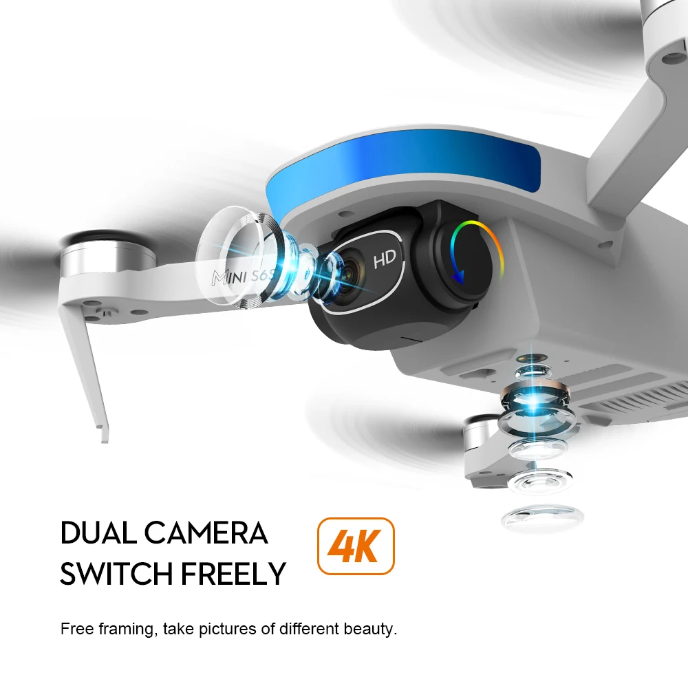 S6S Mini Drone 4K GPS Profesional HD Cámara Dual fotografía aérea Drone 5G WIFI FPV Motor sin escobillas RC Dron plegable Quadcopter