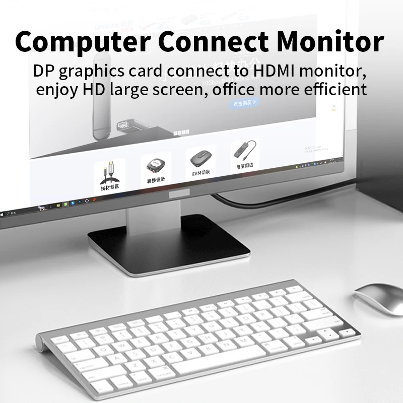 Unnlink DisplayPort to HDMI-Compatible Cable 4K 60Hz Audio Video Cord Dynamic HDR DP to HDMI Cable for HDTV PC HUB Monitor Stock