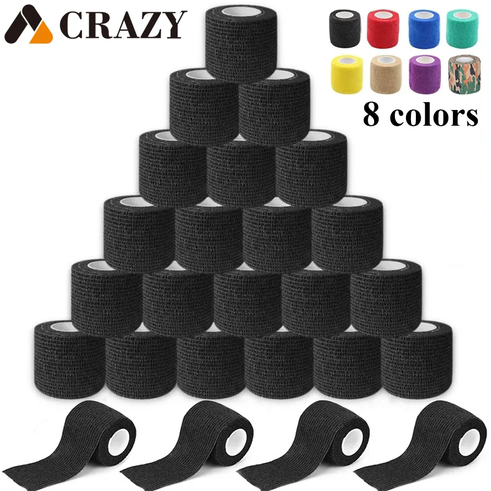 3/6/12/24PCS Tattoo Grip Bandage Cover Wraps Tapes Nonwoven Waterproof Self Adhesive Elastic Sports Bandage Tattoo Accessories