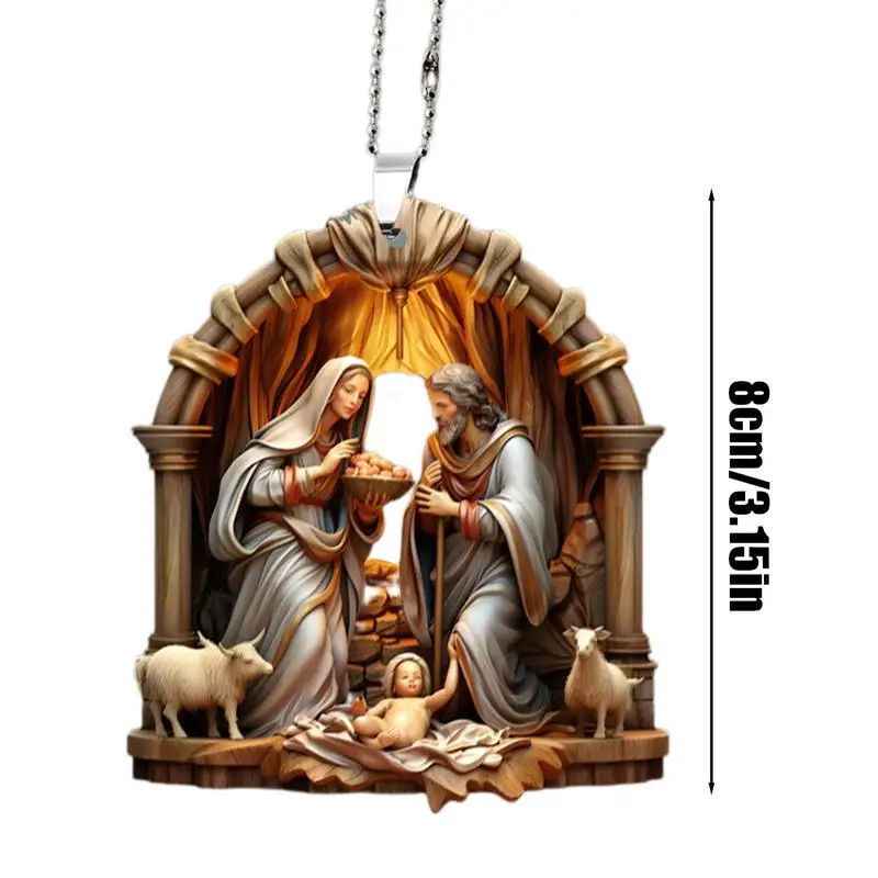 Weihnachtskrippe, Ornamente, die Geburt Jesu, Dekor, 2D-Acryl-Hängedekorationen für Weihnachtsbaum, 2025, Neujahrsgeschenke