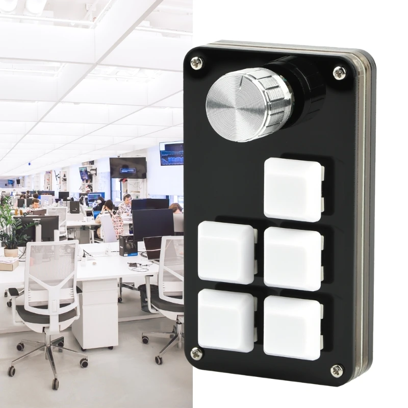 5-клавишная программируемая клавиатура RGB с функцией ручки для программирования макросов Портативный Macropad для офиса и нужд