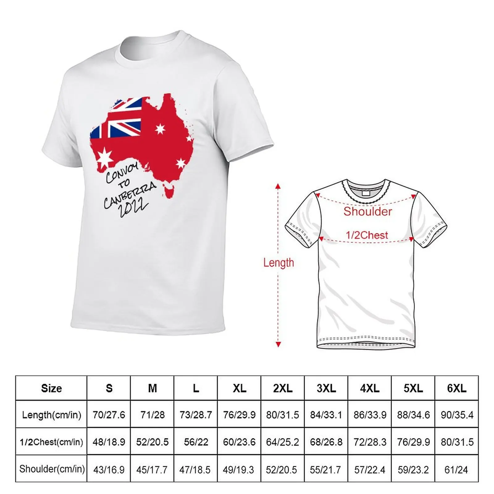 Convoy To Canberra 2022 (black text) T-Shirt Personalized t-shirt cotton man t-shirts mens cotton t shirts