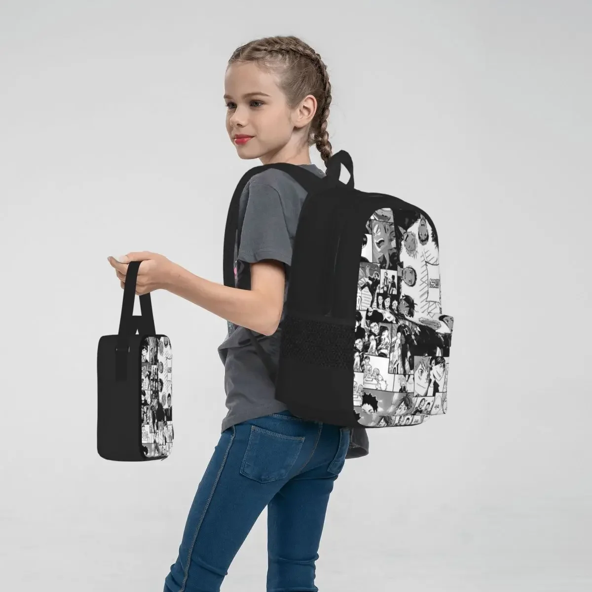 Mochilas Tsukishima Kei Haikyuu, mochila para niños y niñas, mochilas escolares para niños, mochila para niños de dibujos animados, bolsa de almuerzo, bolsa para bolígrafos, conjunto de tres piezas