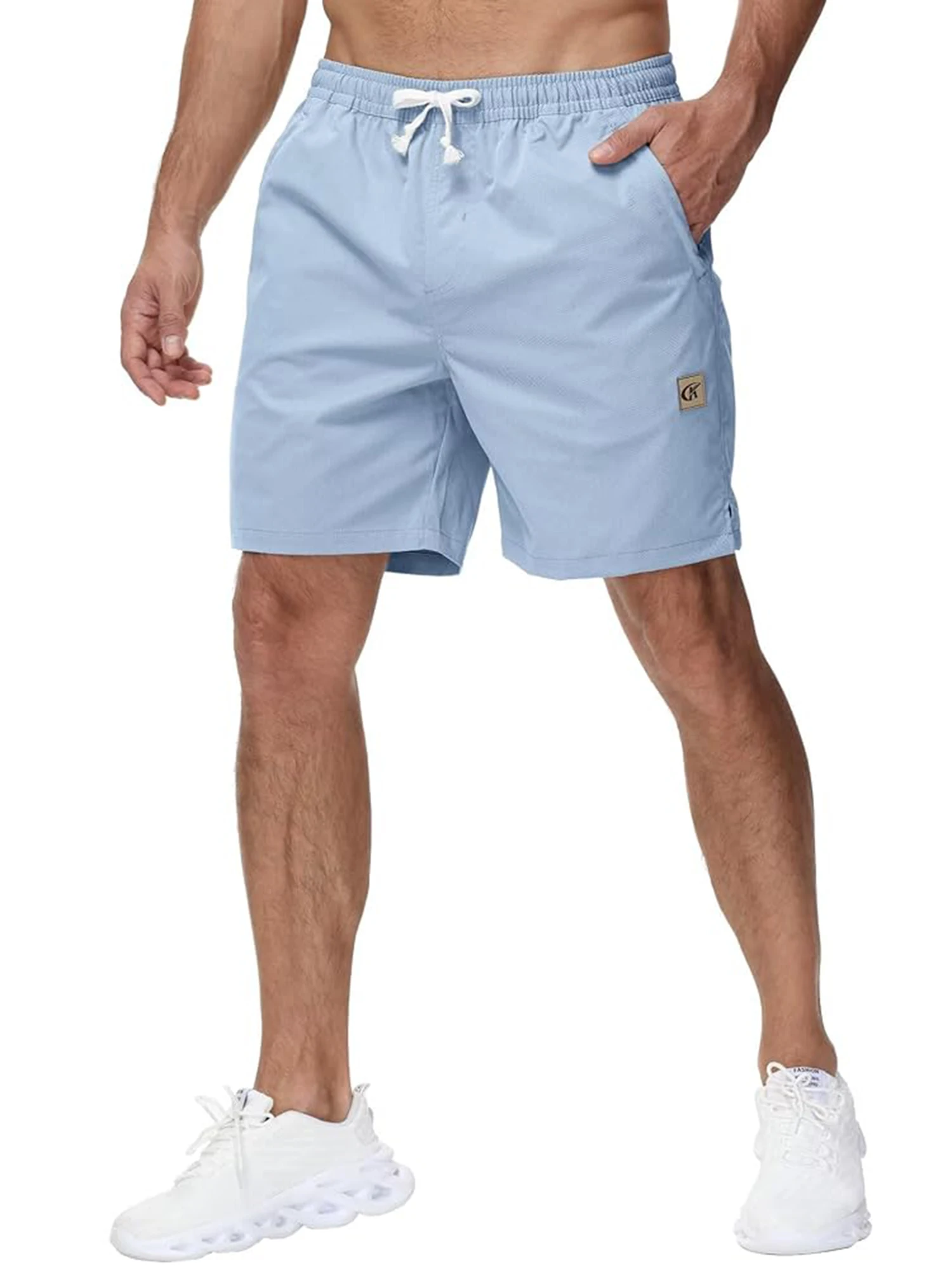 Herren Fitness Jogging Twill-Shorts, 7 Zoll Sport Cargo-Hosen mit Stretch-Bund und Reißverschlusstaschen – Detail 35
