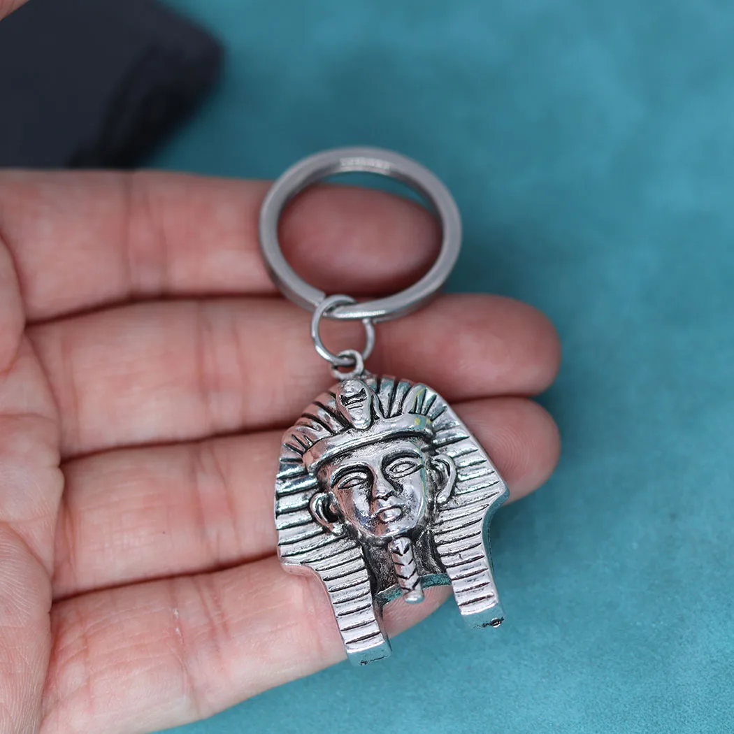 Egyptian Pharaoh Sphinx Pendant Keychain For Men Women Hip Hop Creative Jewelry Antique Bronze Key Chains Birthday Gift