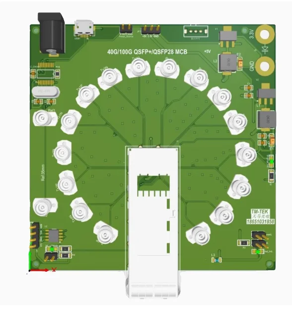 For 100G QSFP28 optical module MCB error test Board image test Sensitivity test 40G QSFP+