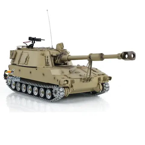Tongde RTR 1/16 스케일 M109A2 RC 군용 탱크 금속 바퀴 적외선 BB 배럴 반동 제어 기갑 트럭 차량 TH24240