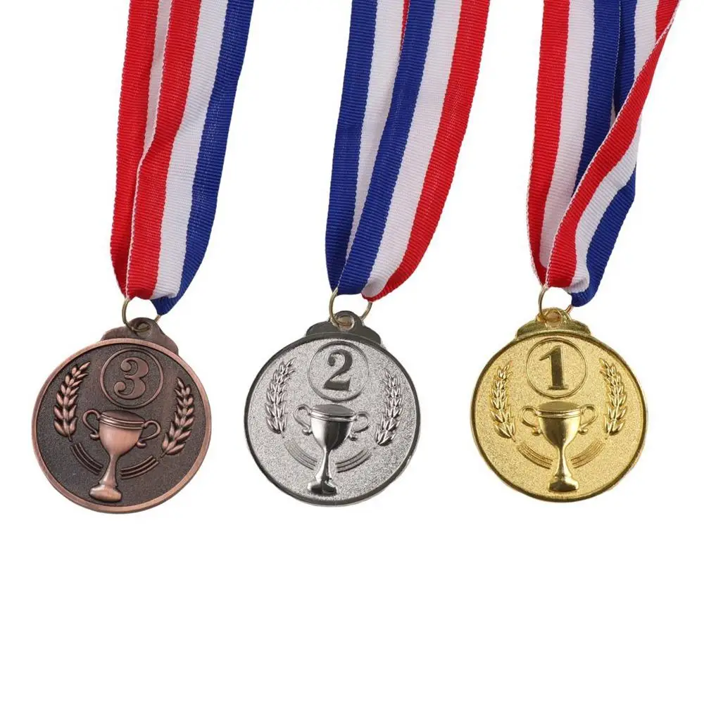 Winner Reward Gold Silver Bronze Medals Sports Game Dancing Zinc Alloy Award Medals Running Swimming Competition Rewards