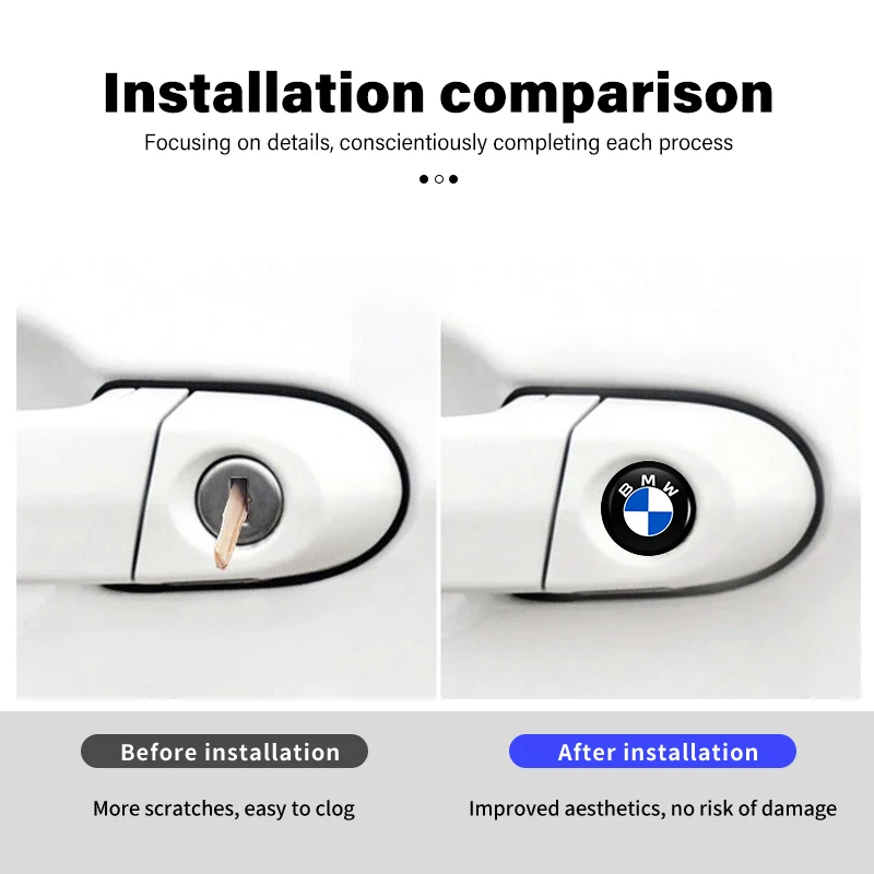 8pcs Car Door Keyhole Sticker Keyhole Protection Sticker Cover For BMW E46 E90 E60 F10 E39 F30 E36 E87 E90 E30 E53 F31 E92