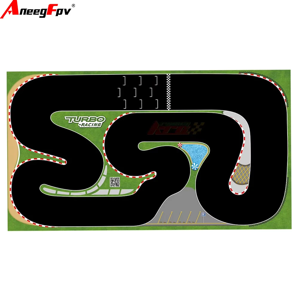160x90cm 180x80CM Portable Turbo Racing  Rubber Mat Track 1:76 RC Mini  Car Track Race Runway for Table Racing Car