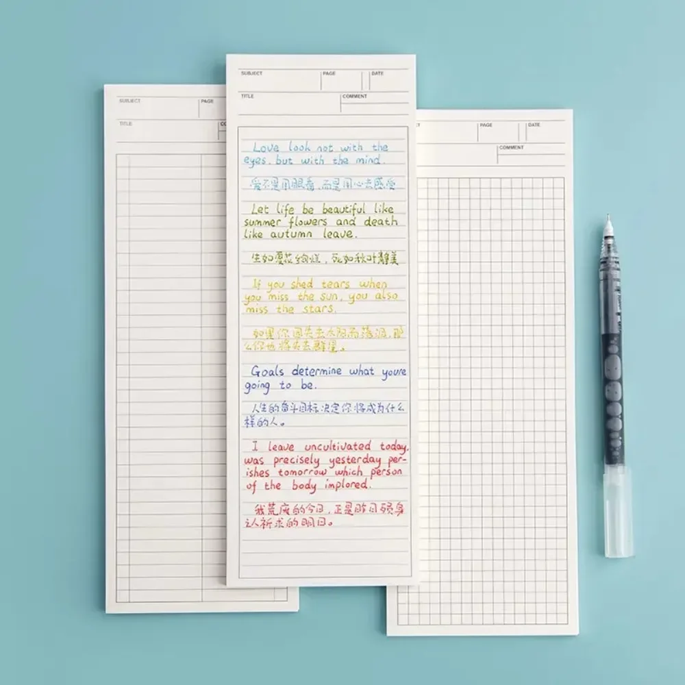 caderno antiaderente para estudantes bloco de notas bonito livro de mensagens para escola e escritorio simples e estudante estilo instagram longo 1pc 01