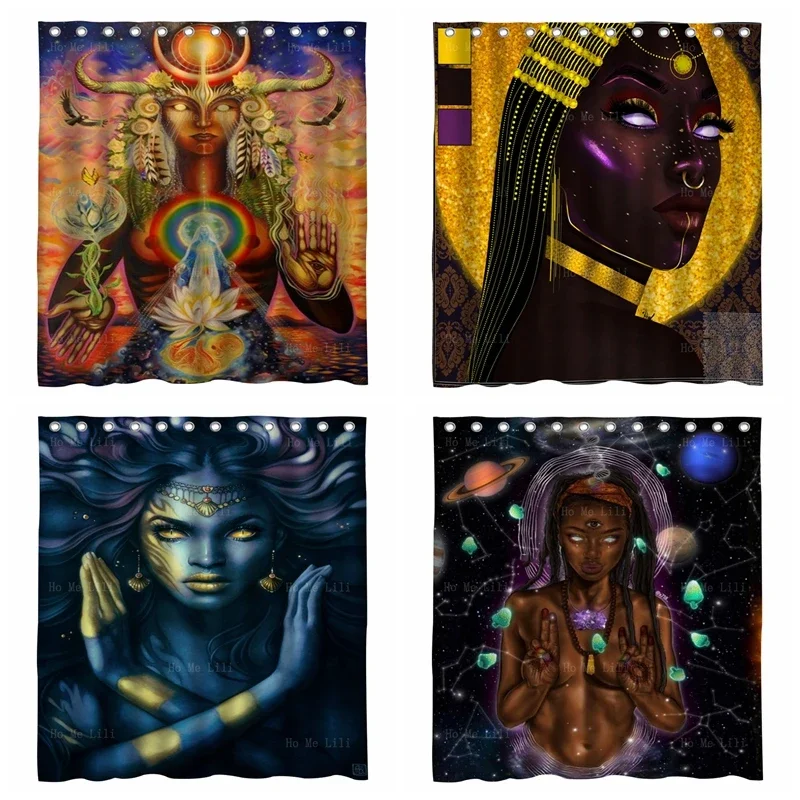 Black Night Earth Goddess African Mythology Universal Mother Funny Spiritual Memes Religious Icons Shower Curtain By Ho Me Lili