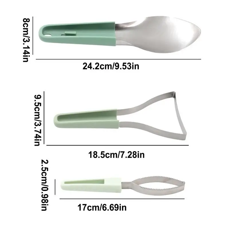 3in1 تقشير المانجو قطع سكين المانجو تقشير فاصل المانجو مغرفة الأفوكادو مقشرة الفاكهة القطاعة Pitter أدوات المطبخ #6