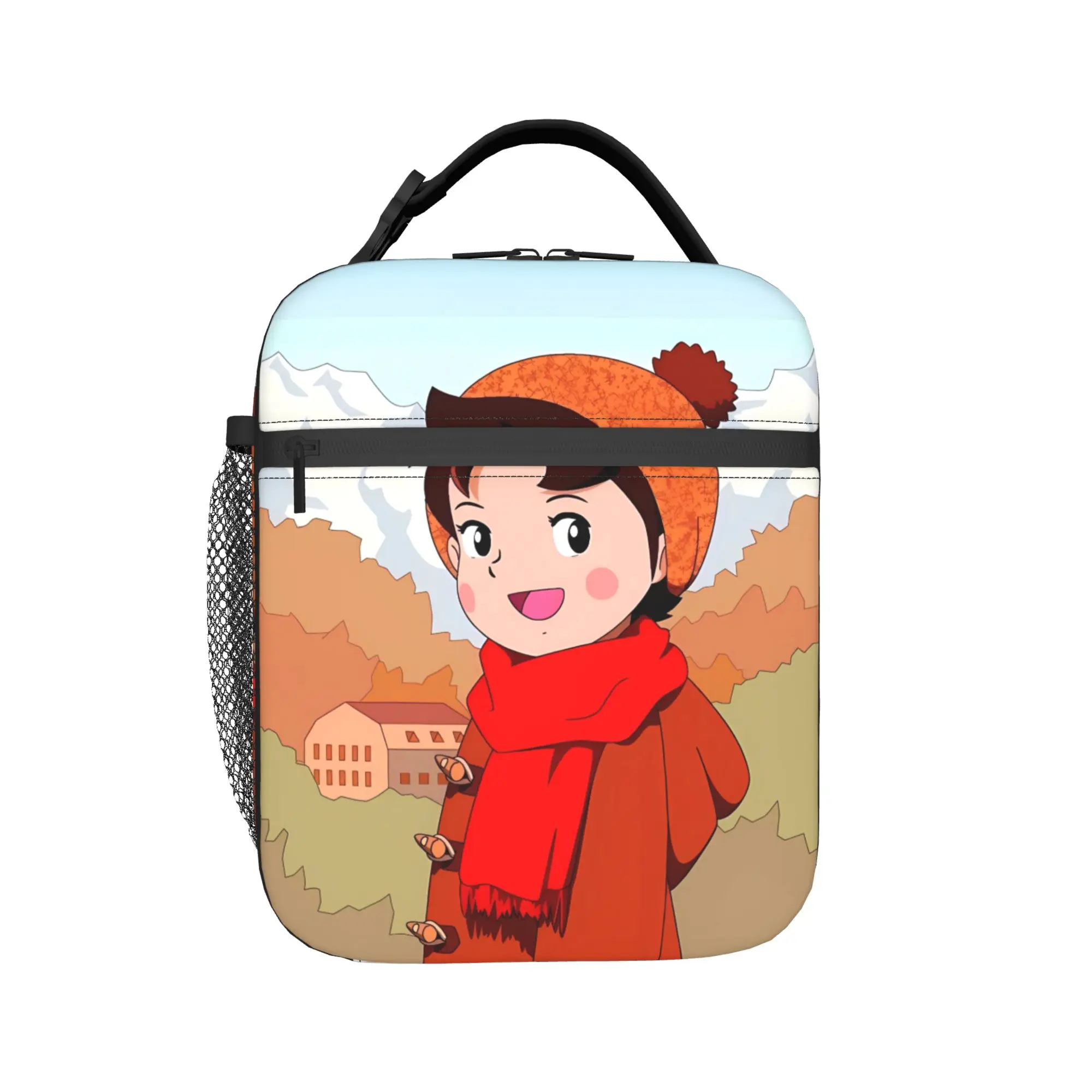 Custom Alps Mountain Girl Happy Heidi Lunch Bag For Girl Boy  Print Office Lunch Box Casual Convenient Oxford Cooler Bag