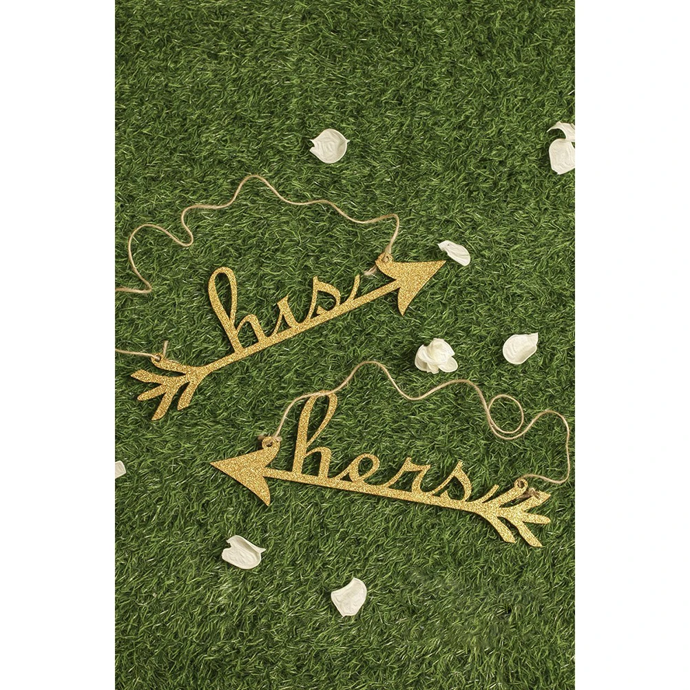 

Arrow Pendant His Hers Sign Chair Back Hanging Wedding Ceremony Signs Decorations and Wall Chairs