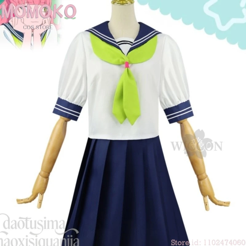 アニメ「君と私」は極端に反対している人同士-コスプレ-毛衣美羽-コスチューム-日本の学校制服-jkドレス-グリーンのネクタイ-ピンクのウィッグ-毛衣ケイ