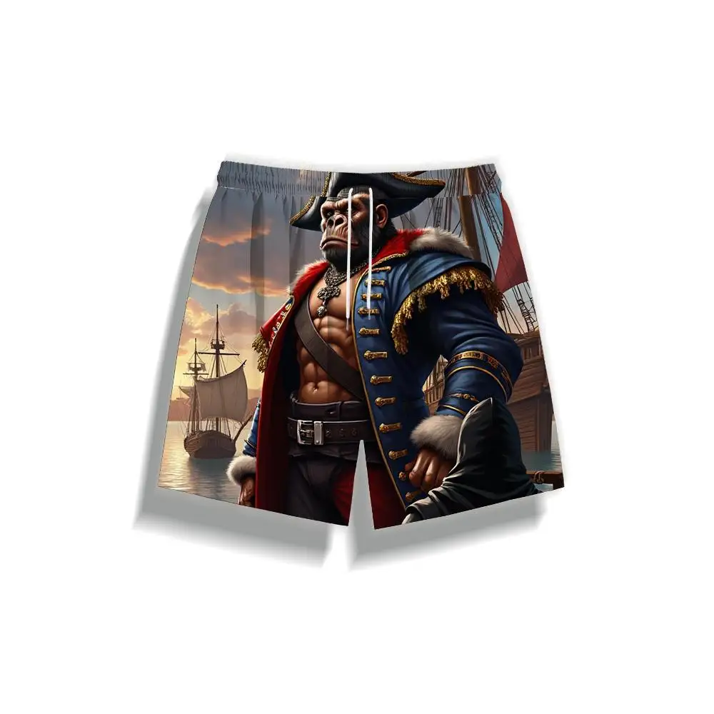 

1pcs Men's Short swim trunks2026 Summer 3D Printed Short sleeve Breathable Quick drying man pants running Polyester New pants