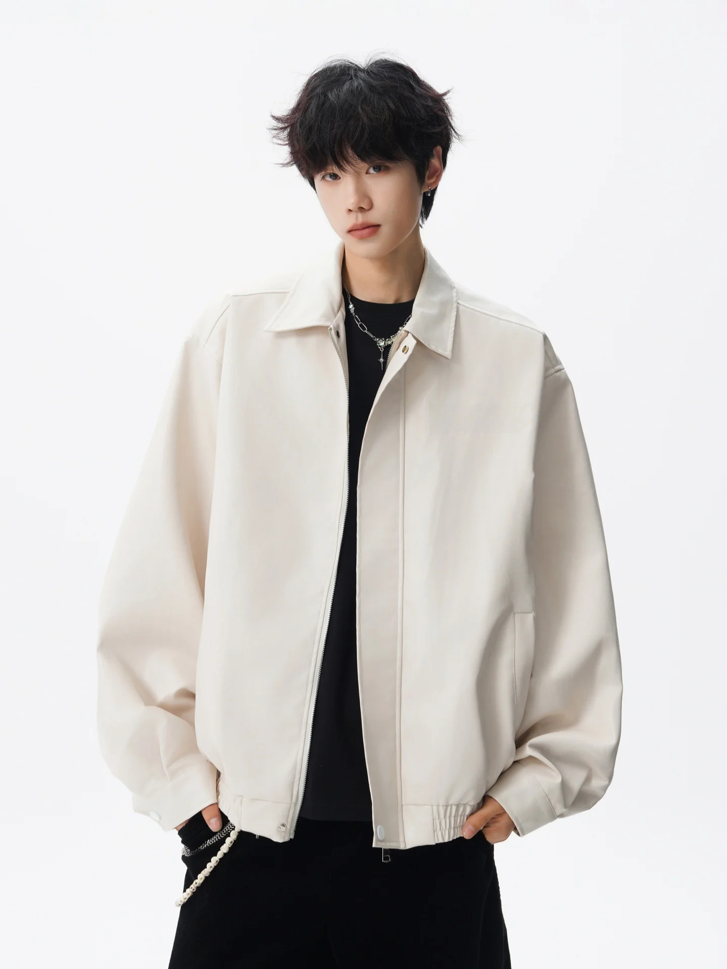 

Куртка унисекс из искусственной кожи с вышивкой в стиле ретро, свободного кроя, для мотоциклистов, модная, брендовая, молодежная