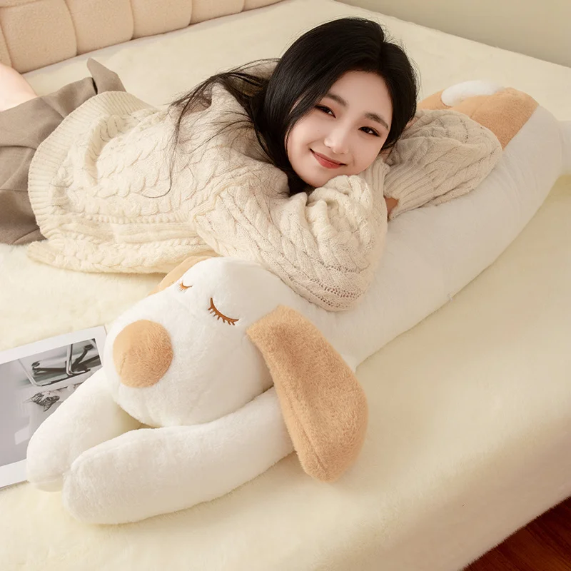 110-150cm de dibujos animados cachorro durmiendo almohada de felpa acogedor deitado sujo Perrito largo almohada para dormir cálido encantador compañero para niños