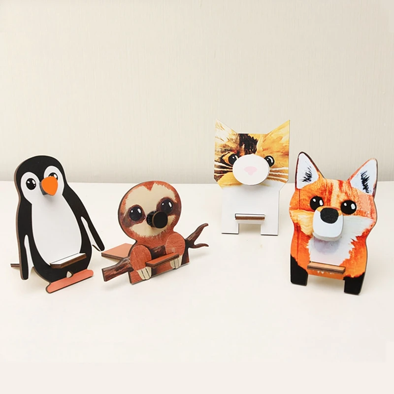 2PCS WOOD Puzzle Eyeglass Holder Animal Sunglass Display Stand Home Office Desktop Animal Holiday Decoration Gift