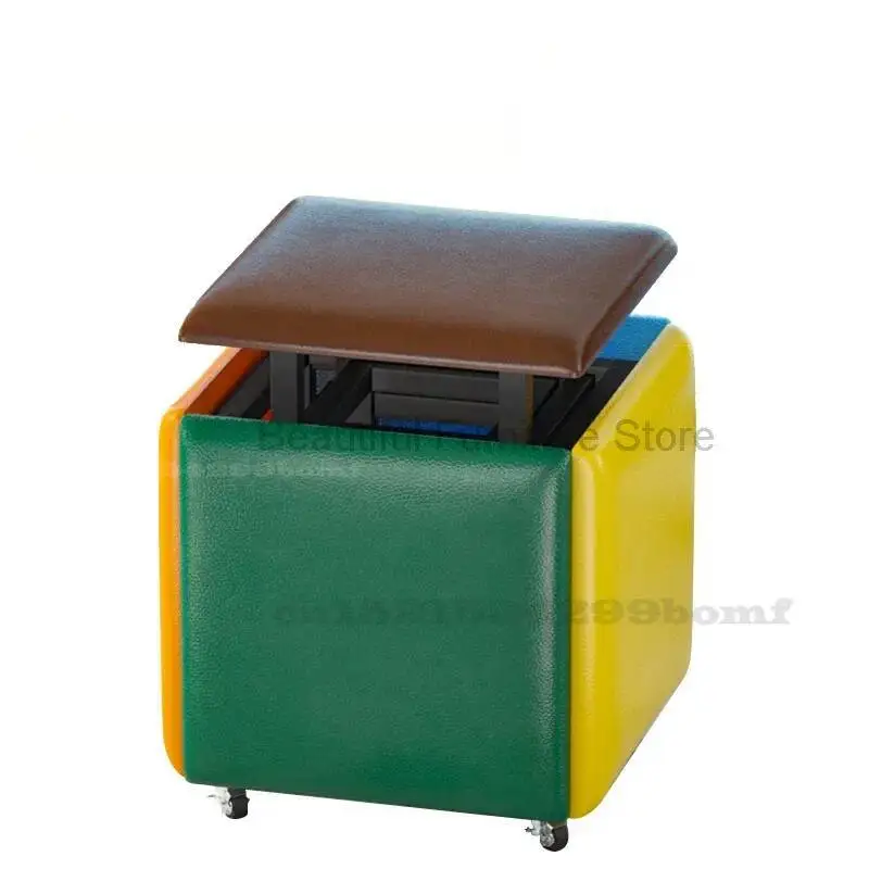 

Sofa 1 5 Stool Living In Room Funiture Home Rubik's Cube Combination Fold Stool Iron Multifunctional Storage Stools Chair