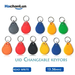 /50100Pcs 13.56Mhz Rfid Tag M1 NFC Key IC Card Uid Changeable Token Attendance Management Keychain ABS Waterproof Keyfobs Tags