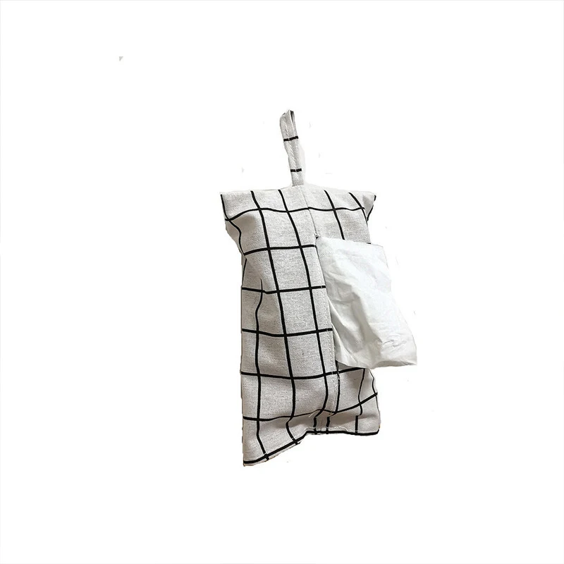 Portable Hanging Fabric Tissue Case Box Living Room Container Home Car Towel Napkin Papers Bag Holder Box Home Table Decoration