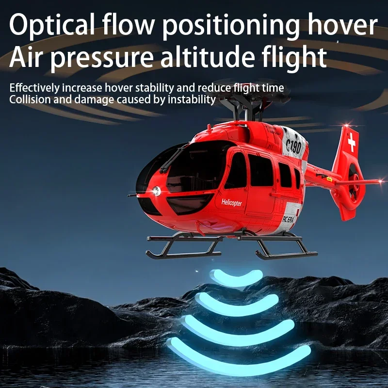 Helicóptero de Control remoto C190, Motor sin escobillas de altitud fija con flujo óptico, modelo eléctrico Rc, juguete al aire libre para niños