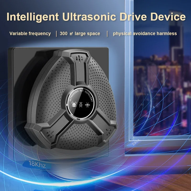 1 шт. ультразвуковой репеллент от грызунов, интеллектуальный электронный репеллент от грызунов с широким диапазоном, ультразвуковой физический репеллент от грызунов