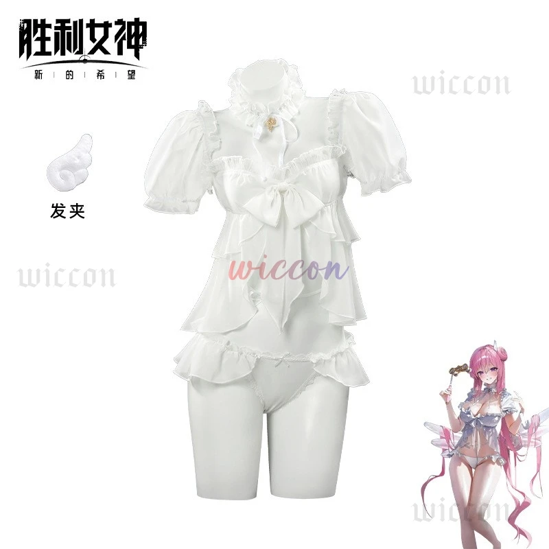 NIKKE Dorothy Bikini Cosplay Kostum Celana Pendek Wig Halloween Karnaval Setelan untuk Wanita