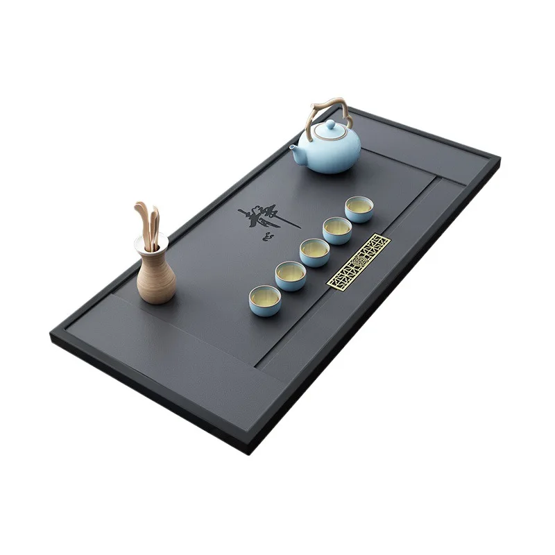 

Household tea table embedded whole natural stone tea tray simple