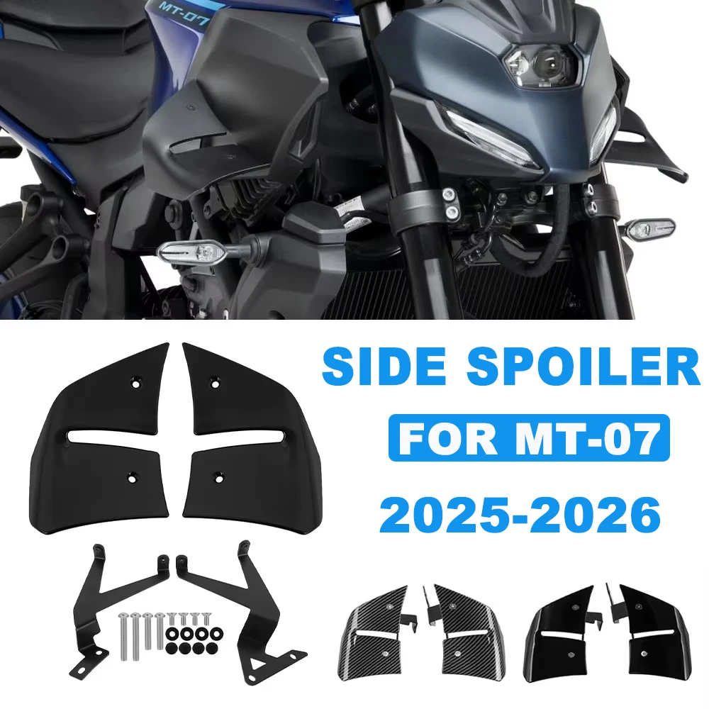 

For YAMAHA MT07 MT-07 MT 07 2025 2026 Motorcycle Front Side Spoilers Naked Downforce Aerodynamic Spoiler Wind Fairing Winglet