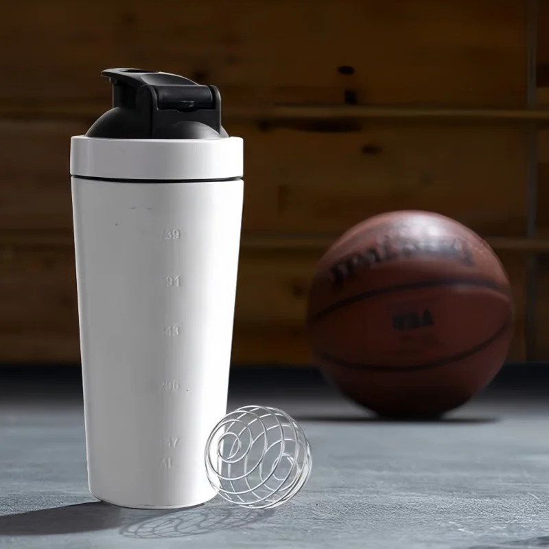 

750ml 304 Stainless Steel Protein Powder Shaker Cup Portable Fitness Sport Water Bottle Leak-Proof Mug Nutrition Blender Cup