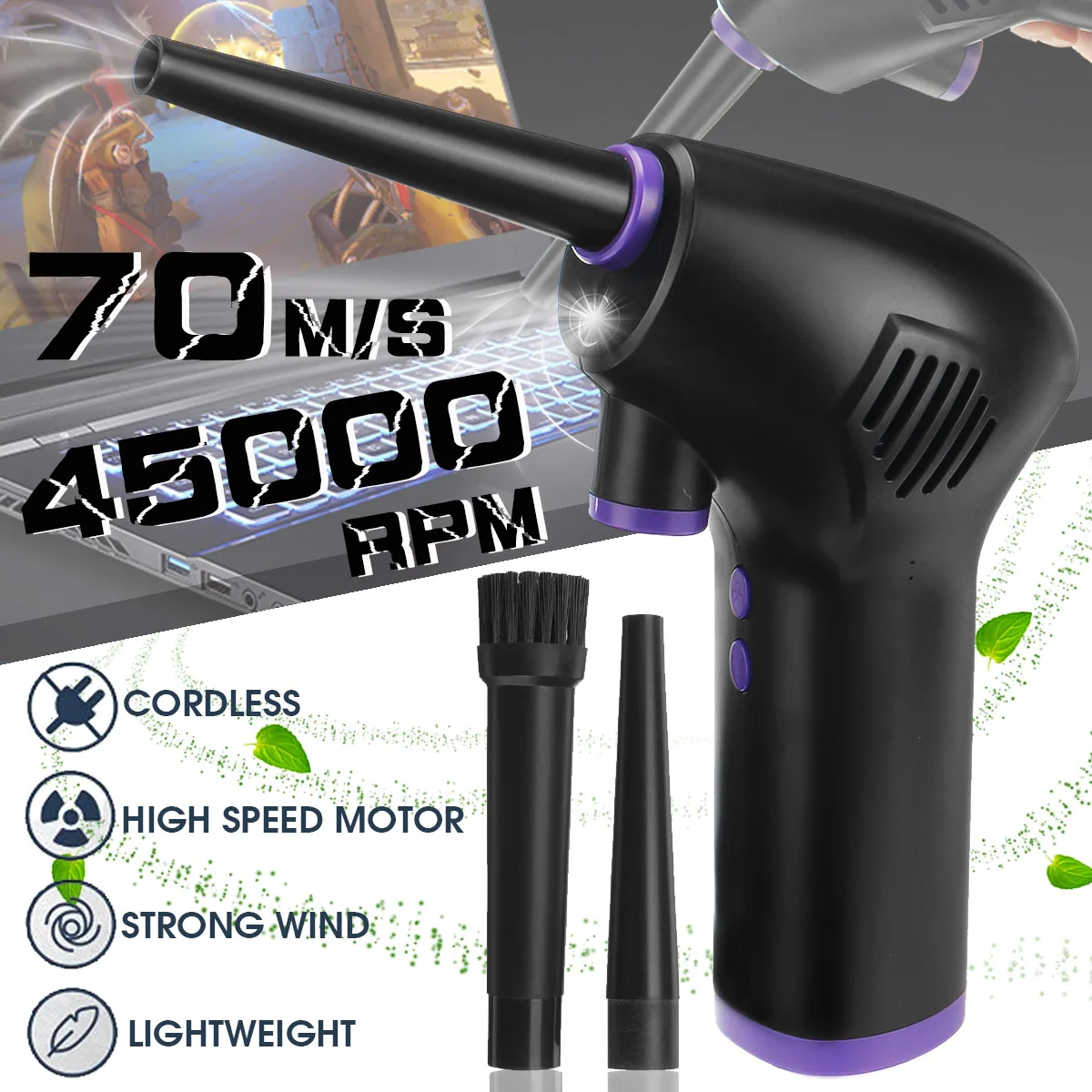 15000Mah Wireless Air Duster USB Dust Blower Electric Air Blower Gun Handheld Dust Collector for Computer Keyboard Camera Clean