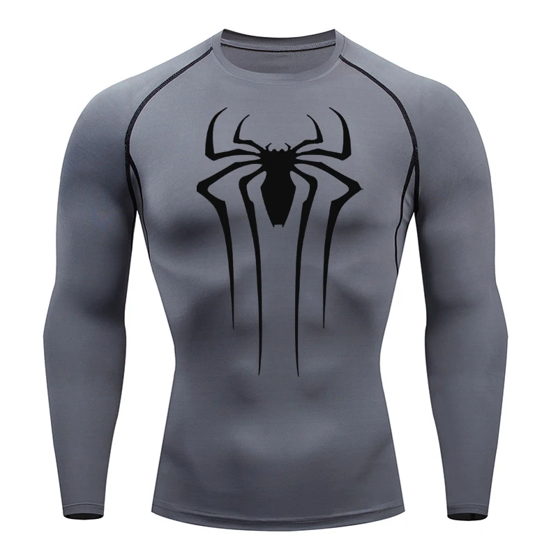 2024 New GYM Compression Shirts Men Running Fitness Tight Sportswear Long Sleeves Quick Drying Top Breathable Sport T-Shirt