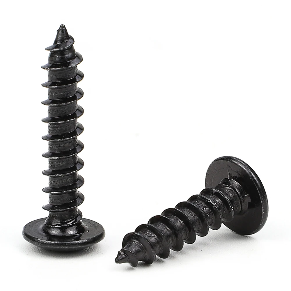 Cross Phillips Mushroom Head Self-tapping Screw Carbon Steel Black Plated M2.3 M2.6 M3 M3.5 M4 M5 M6 Truss Head Wood Screw