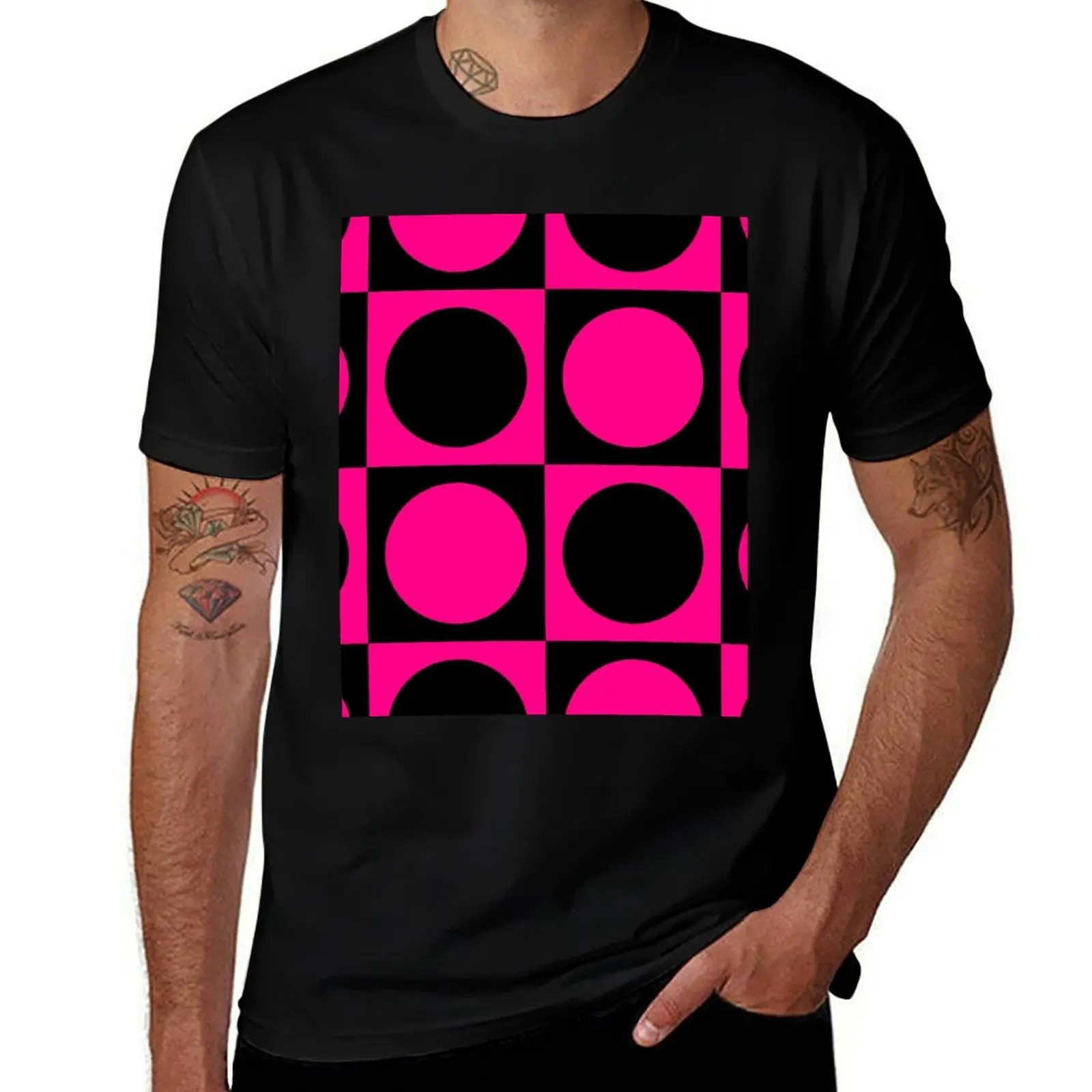 

60s Pink Circle Mod Mondrian T-Shirt t shirts with prints funny t shirts man