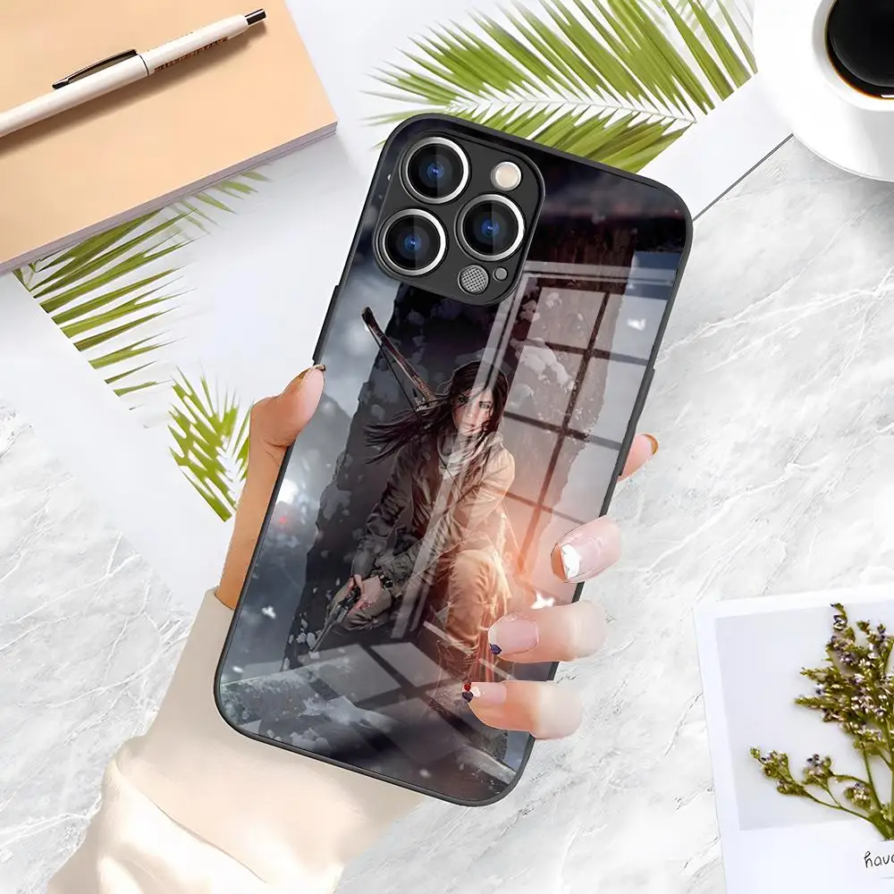 Tomb Raider Handyhülle für iPhone 17 Pro Max 15 Pro 16 14 Plus 12 13 Mini 11 Pro Stoßfeste Glasabdeckung