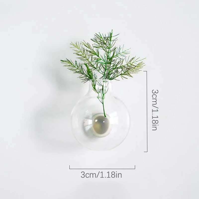 Mini Glass Vase Fridge Magnet DIY Porcelain Vase Flowers Refrigerator Message Sticker Plant Magnet Green Gift Kitchen
